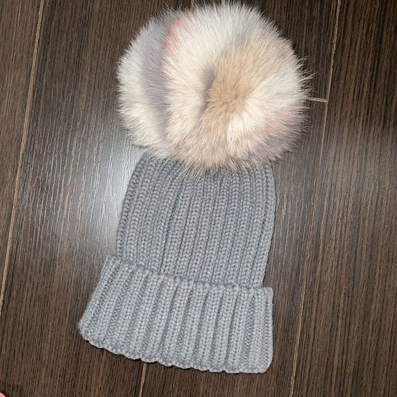 Jocelyn Real Fur Pom-Pom Beanie - Picture 3 of 4